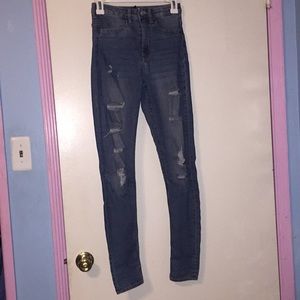 High waist ripped jeans from H&M